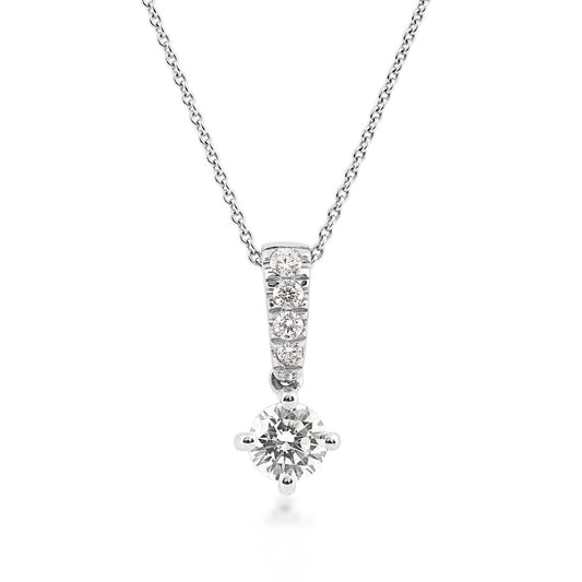 Adamante 5/8 ct. tw. Lab-Grown Round Diamond Pendant in 14K White Gold