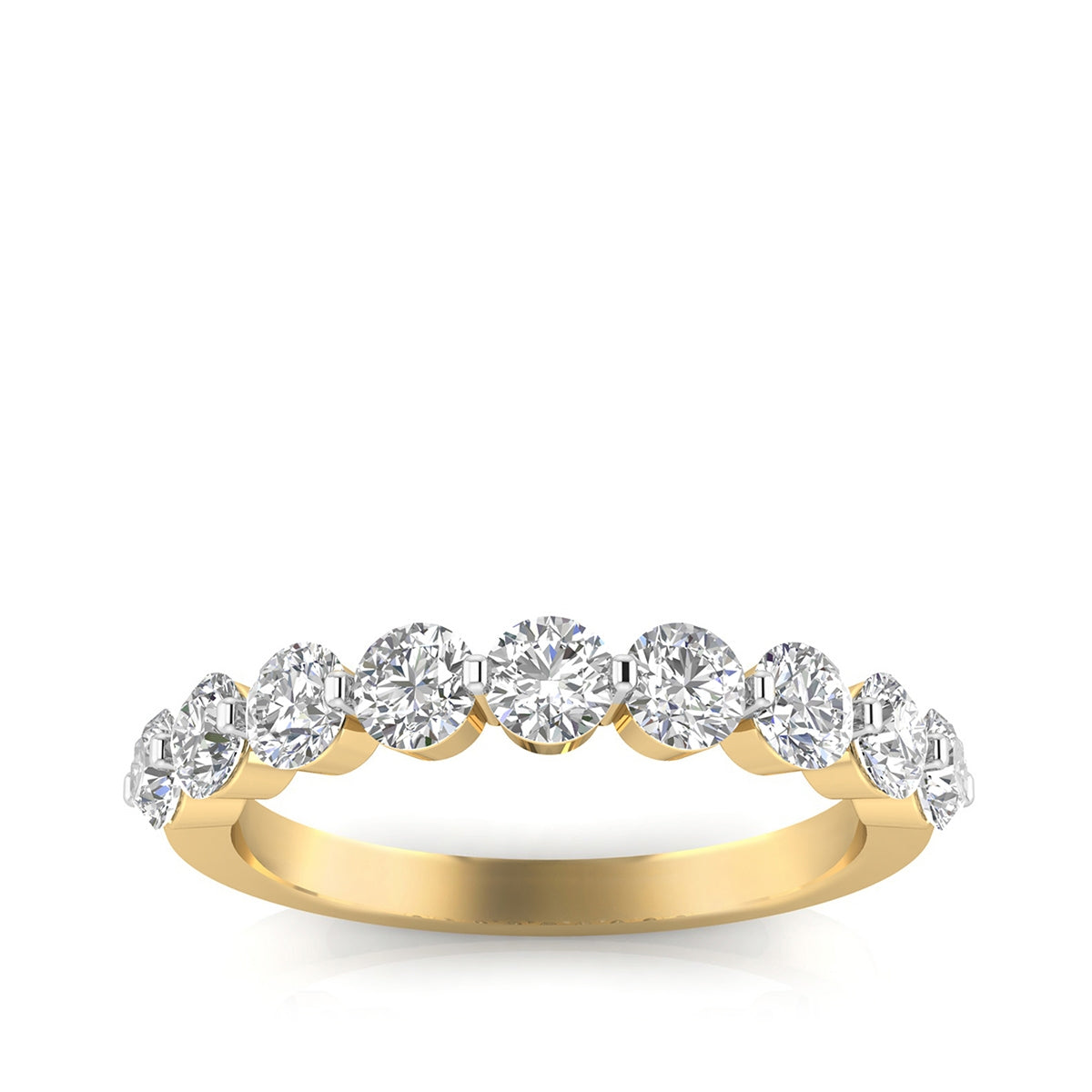 Adamante 1 ct. tw. Lab-Grown 9-Stone Diamond Shared Prong Anniversary Ring in 14K Yellow Gold