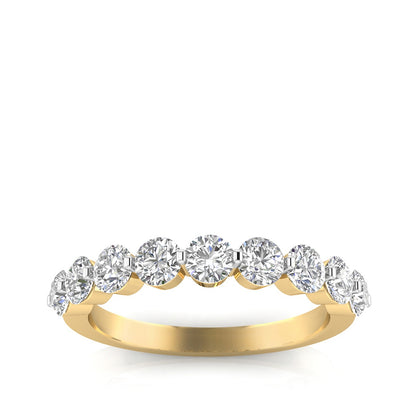 Adamante 1 ct. tw. Lab-Grown 9-Stone Diamond Shared Prong Anniversary Ring in 14K Yellow Gold