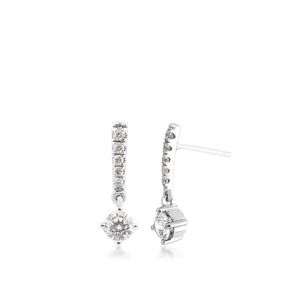 Adamante 5/8 ct. tw. Lab-Grown Round Diamond Drop Earrings in 14K White Gold