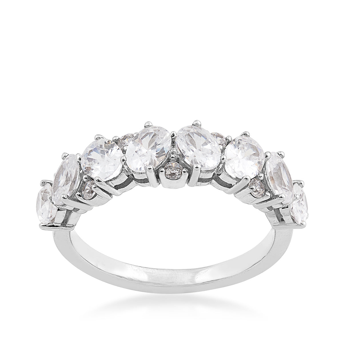 Adamante 1-3/4 ct. tw. Lab-Grown Oval & Round Diamond Ring in 14K White Gold