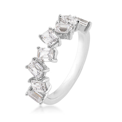 Adamante 2 ct. tw. Lab-Grown Emerald Cut Diamond Ring in 14K White Gold front view
