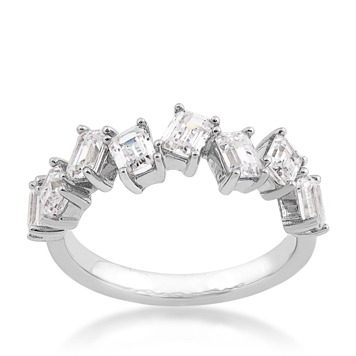 Adamante 2 ct. tw. Lab-Grown Emerald Cut Diamond Ring in 14K White Gold
