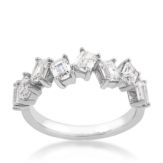 Adamante 2 ct. tw. Lab-Grown Emerald Cut Diamond Ring in 14K White Gold