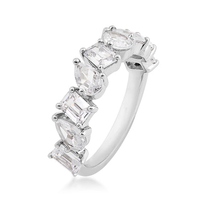 Adamante 2-1/2 ct. tw. Lab-Grown Pear & Emerald Cut Diamond Ring in 14K White Gold front view