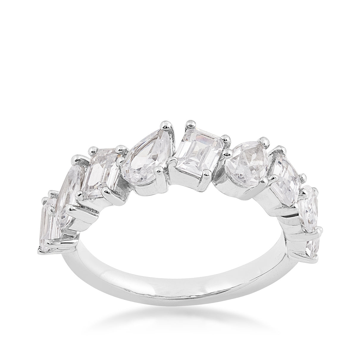 Adamante 2-1/2 ct. tw. Lab-Grown Pear & Emerald Cut Diamond Ring in 14K White Gold