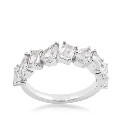 Adamante 2-1/2 ct. tw. Lab-Grown Pear & Emerald Cut Diamond Ring in 14K White Gold