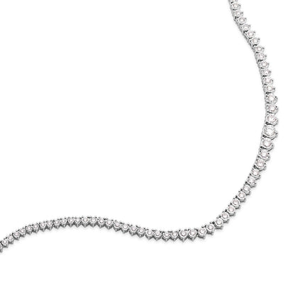 Adamante 3 ct. tw. Lab-Grown Diamond Riviera Necklace with Miracle Plates in 10K White Gold close-up detail