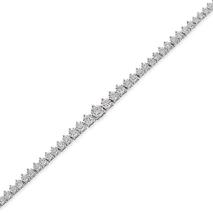 Adamante 3 ct. tw. Lab-Grown Diamond Riviera Necklace with Miracle Plates in 10K White Gold front view