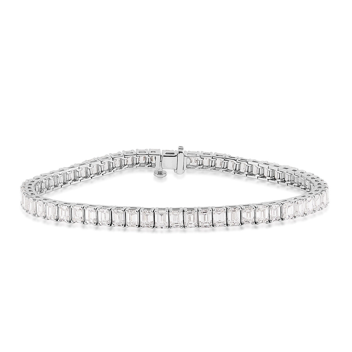 Adamante 10 ct. tw. Lab-Grown Emerald Cut Diamond Tennis Bracelet in 14K White Gold