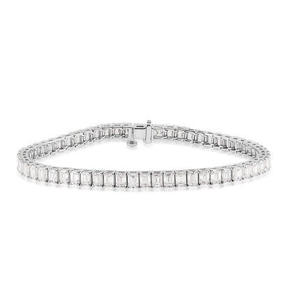 Adamante 10 ct. tw. Lab-Grown Emerald Cut Diamond Tennis Bracelet in 14K White Gold
