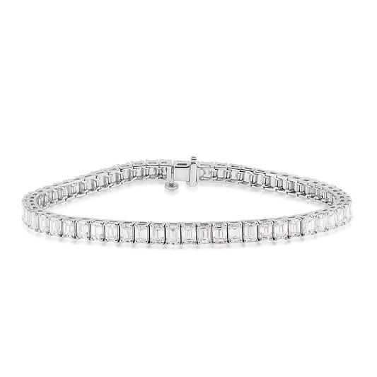Adamante 10 ct. tw. Lab-Grown Emerald Cut Diamond Tennis Bracelet in 14K White Gold