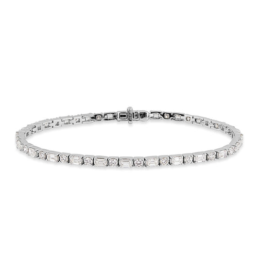 Adamante 5 ct. tw. Lab-Grown Round & Emerald Cut Diamond Tennis Bracelet in 14K White Gold