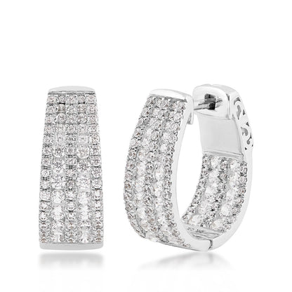 Adamante 2 ct. tw. Lab-Grown Diamond Multirow Hoop Earrings in 14K White Gold