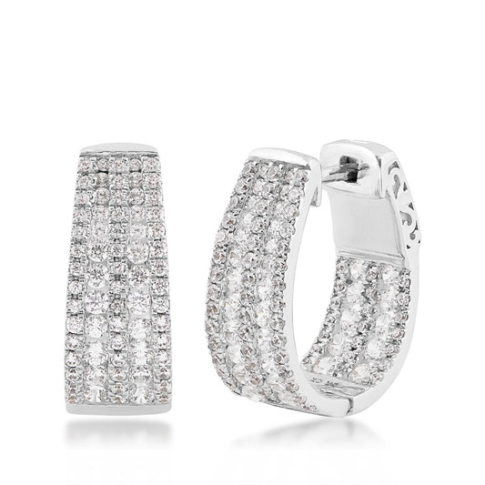 Adamante 2 ct. tw. Lab-Grown Diamond Multirow Hoop Earrings in 14K White Gold