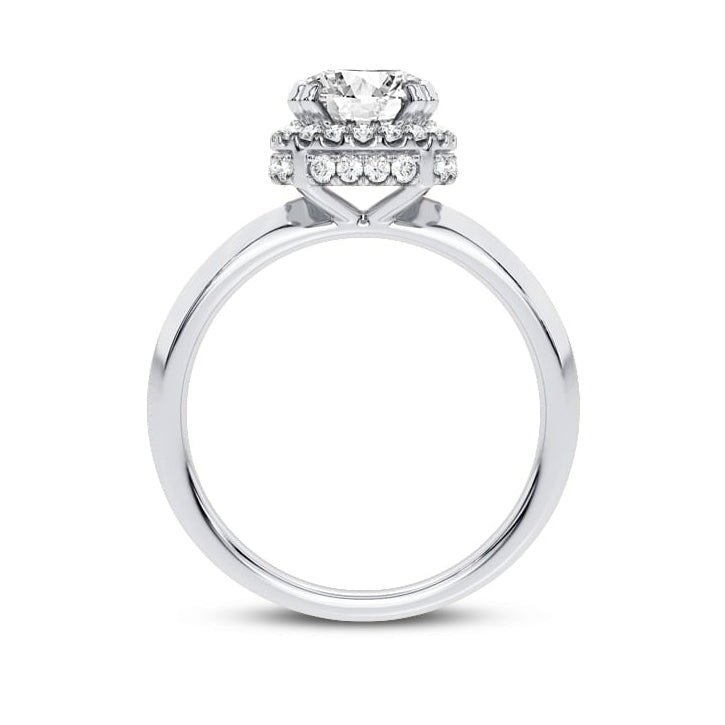 Adamante 2 ct. tw. Lab-Grown Round Diamond Halo Engagement Ring in 14K White Gold front view