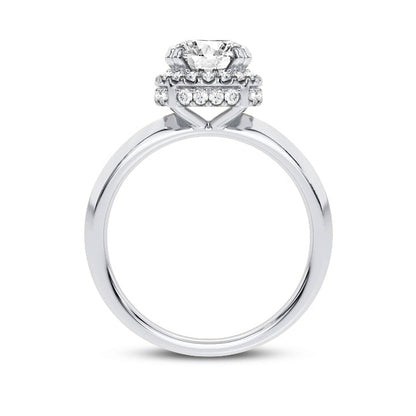 Adamante 2 ct. tw. Lab-Grown Round Diamond Halo Engagement Ring in 14K White Gold front view