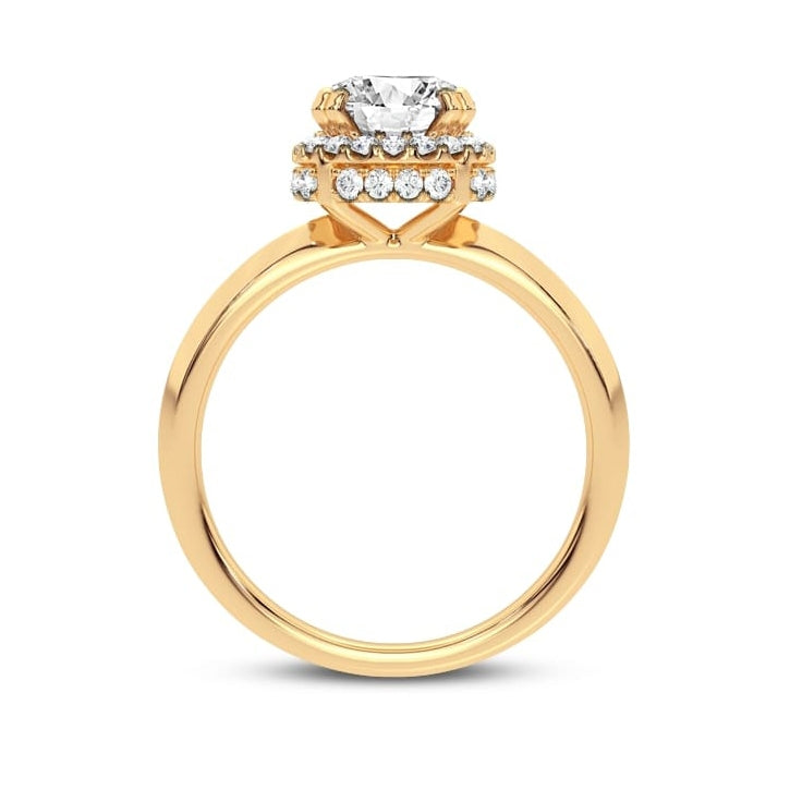 Adamante 2 ct. tw. Lab-Grown Round Diamond Halo Engagement Ring in 14K Yellow Gold front view