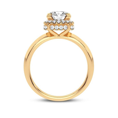 Adamante 2 ct. tw. Lab-Grown Round Diamond Halo Engagement Ring in 14K Yellow Gold front view