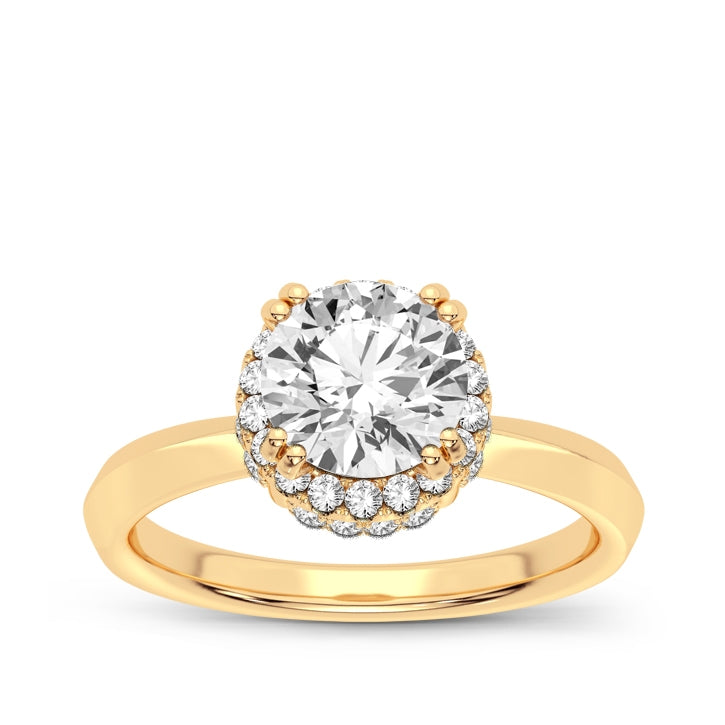 Adamante 2 ct. tw. Lab-Grown Round Diamond Halo Engagement Ring in 14K Yellow Gold