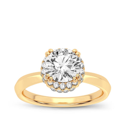 Adamante 2 ct. tw. Lab-Grown Round Diamond Halo Engagement Ring in 14K Yellow Gold