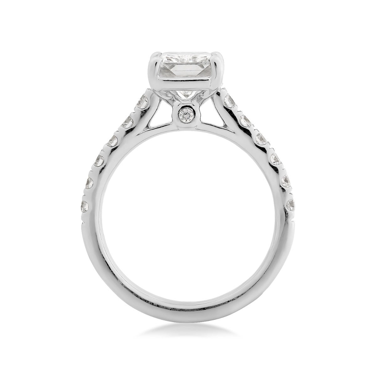 Adamante 3 ct. tw. Lab-Grown Radiant Cut Diamond Wedding Set in 14K White Gold side profile