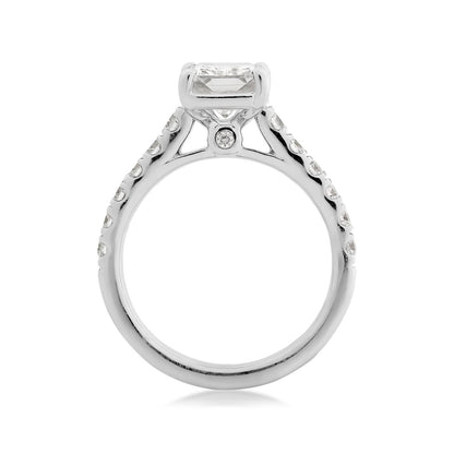 Adamante 3 ct. tw. Lab-Grown Radiant Cut Diamond Wedding Set in 14K White Gold side profile