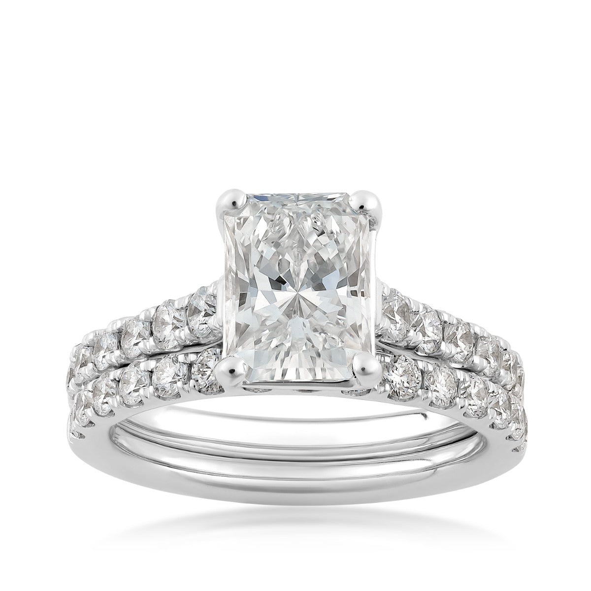 Adamante 3 ct. tw. Lab-Grown Radiant Cut Diamond Wedding Set in 14K White Gold