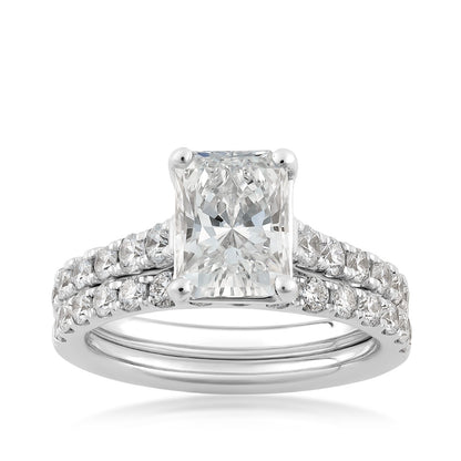 Adamante 3 ct. tw. Lab-Grown Radiant Cut Diamond Wedding Set in 14K White Gold
