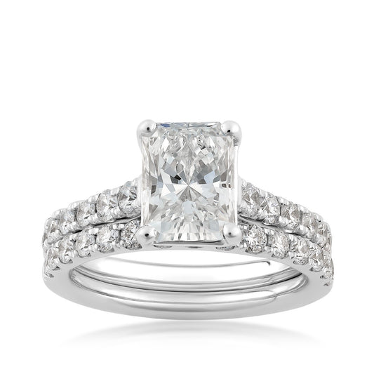 Adamante 3 ct. tw. Lab-Grown Radiant Cut Diamond Wedding Set in 14K White Gold