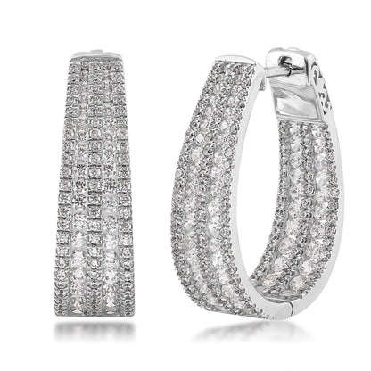 Adamante 4 ct. tw. Lab-Grown Diamond Multirow Hoops in 14K White Gold