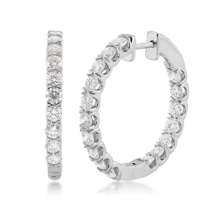 Adamante 3-1/2 ct. tw. Lab-Grown Diamond Inside Out Hoop Earrings in 14K White Gold