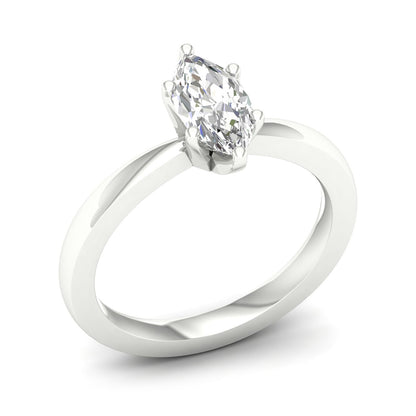 Adamante 1 ct. tw. Lab-Grown Marquise Diamond Solitaire Engagement Ring in 14K White Gold front view