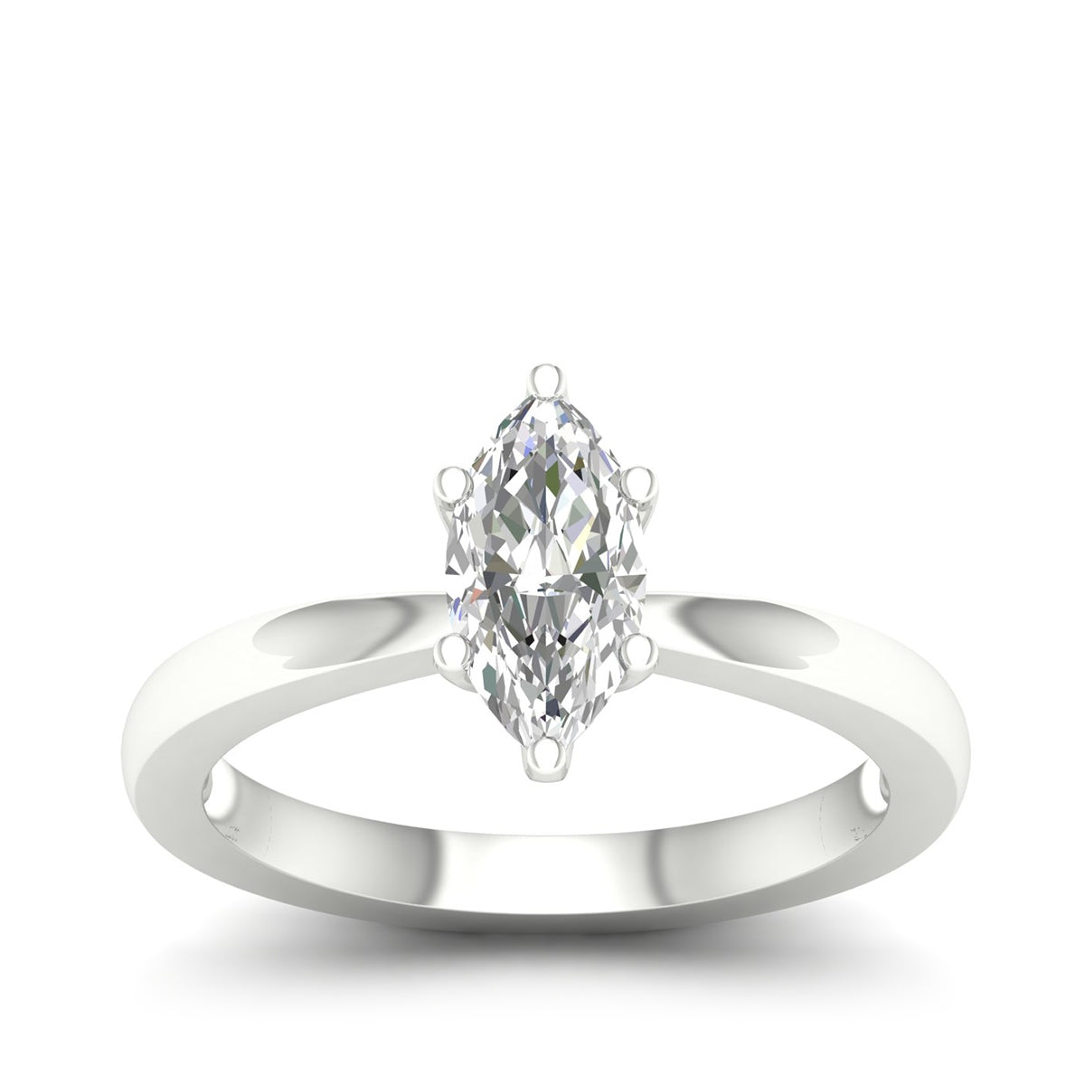 Adamante 1 ct. tw. Lab-Grown Marquise Diamond Solitaire Engagement Ring in 14K White Gold