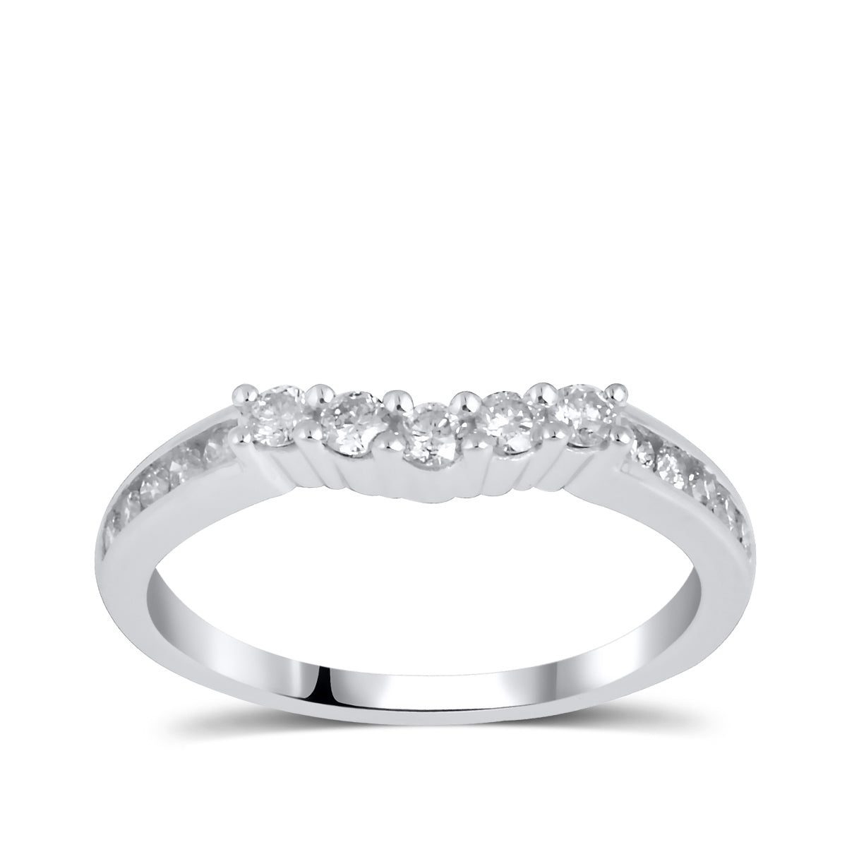 3/8 ct. tw. Diamond Contour Anniversary Band in 14K White Gold