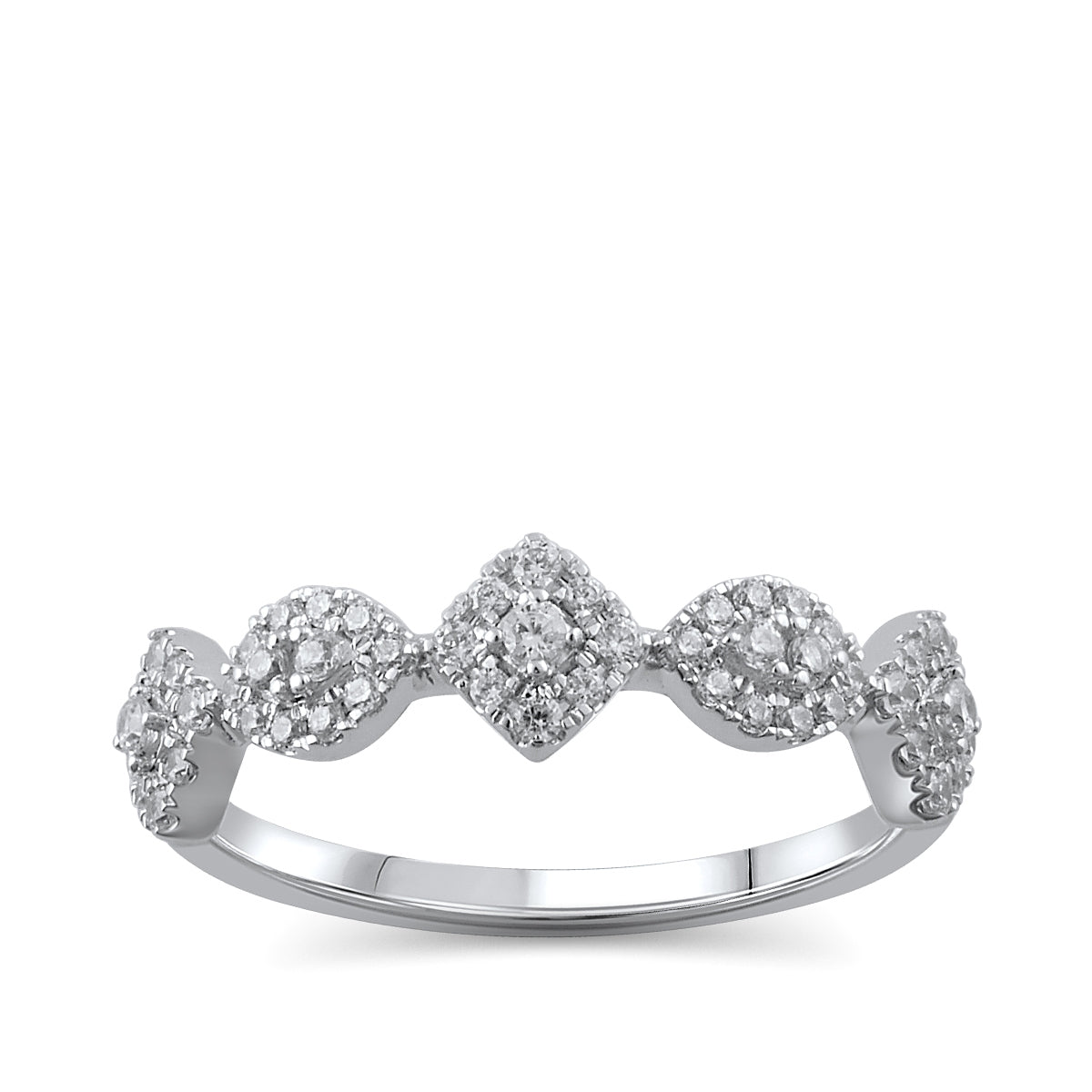 Perfect Match 1/3 ct. tw. Diamond Cluster Stackable Anniversary Ring in 10K White Gold