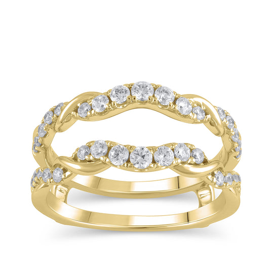 5/8 ct. tw. Diamond Twist Wedding Ring Enhancer in 14K Yellow Gold