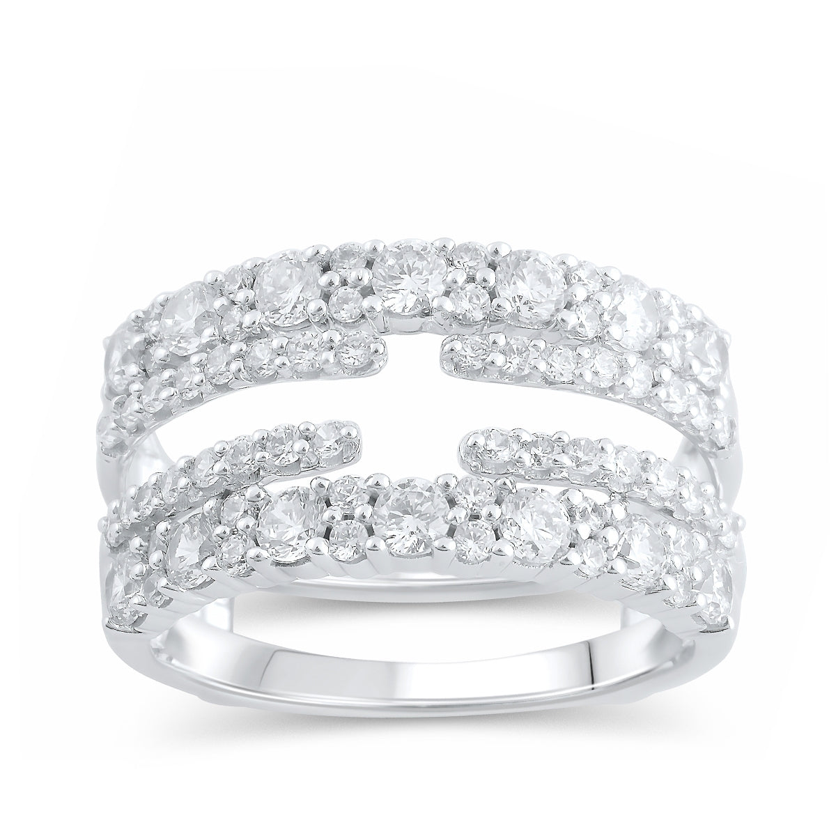 1-1/2 ct. tw. Diamond Multirow Wedding Ring Enhancer in 14K White Gold