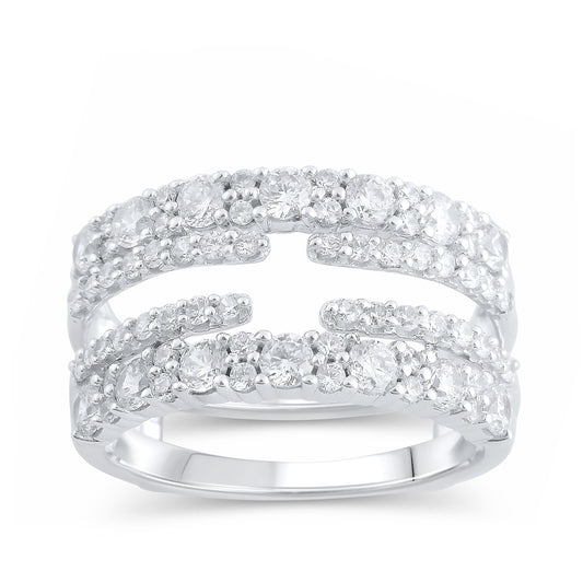 1-1/2 ct. tw. Diamond Multirow Wedding Ring Enhancer in 14K White Gold