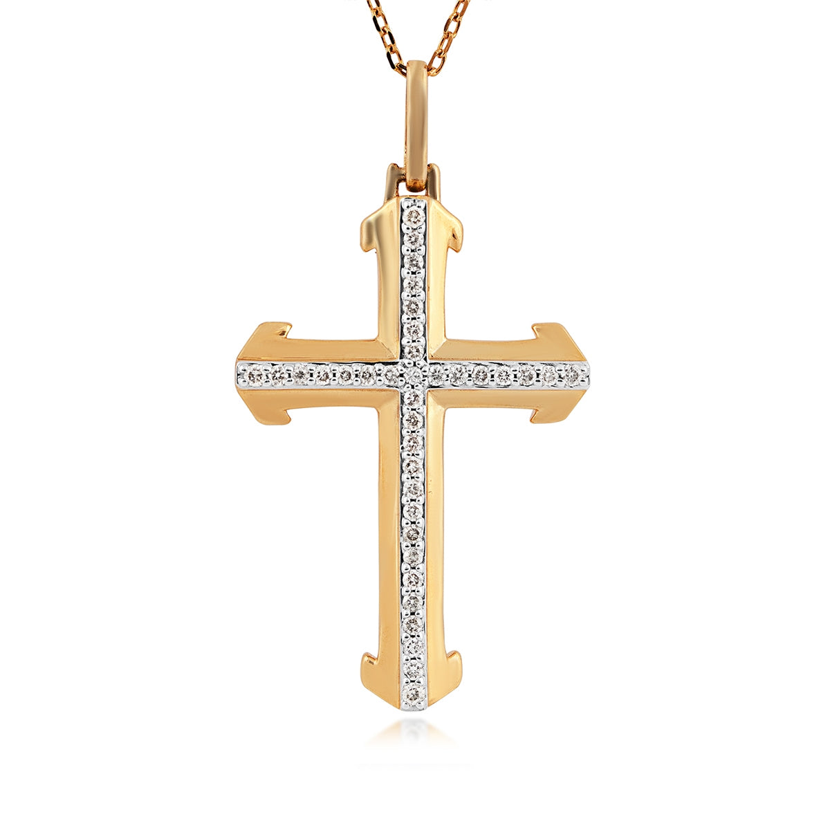 1/5 ct. tw. Diamond Cross Pendant in 10K Yellow Gold