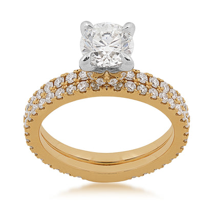 Adamante 1-7/8 ct. tw. Lab-Grown Round Brilliant Diamond Wedding Set in 14K Yellow Gold