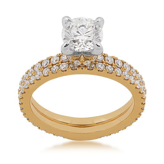Adamante 1-7/8 ct. tw. Lab-Grown Round Brilliant Diamond Wedding Set in 14K Yellow Gold