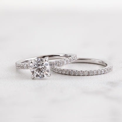 Adamante 1-7/8 ct. tw. Lab-Grown Round Brilliant Diamond Wedding Set in 14K White Gold side profile