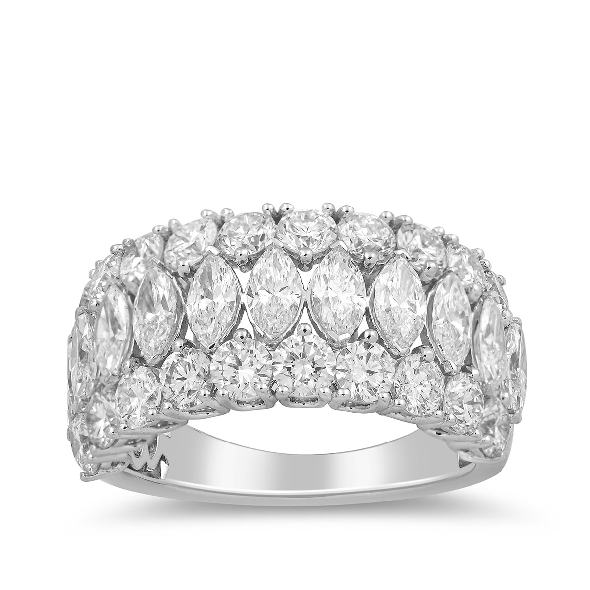 Adamante 4 ct. tw. Lab-Grown Marquise & Round Diamond Anniversary Ring in 10K White Gold