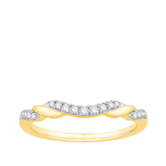 1/8 ct. tw. Diamond Contour Twist Anniversary Band in 10K Yellow Gold