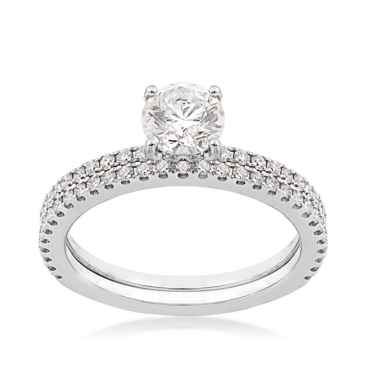 Noventa 1-1/4 ct. tw. Round Diamond Wedding Set in 14K White Gold (2)