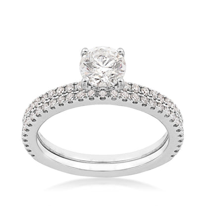 Noventa 1-1/4 ct. tw. Round Diamond Wedding Set in 14K White Gold (2)