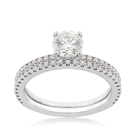 Noventa 1-1/4 ct. tw. Round Diamond Wedding Set in 14K White Gold (2)