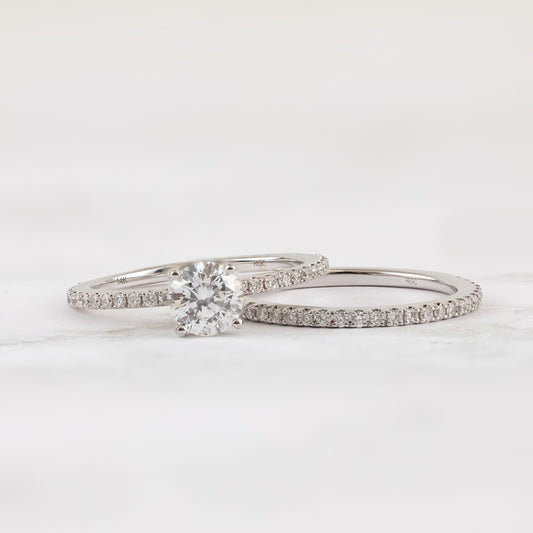 Noventa 1-1/4 ct. tw. Round Diamond Wedding Set in 14K White Gold side profile (2)