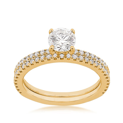 Noventa 1-1/4 ct. tw. Round Diamond Wedding Set in 14K Yellow Gold (2)